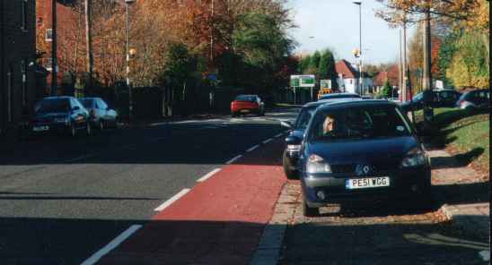 cycle lane in the door zone