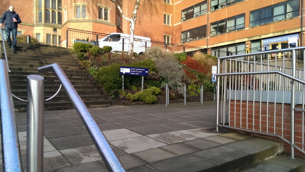 cycle parking - only accesible by steps