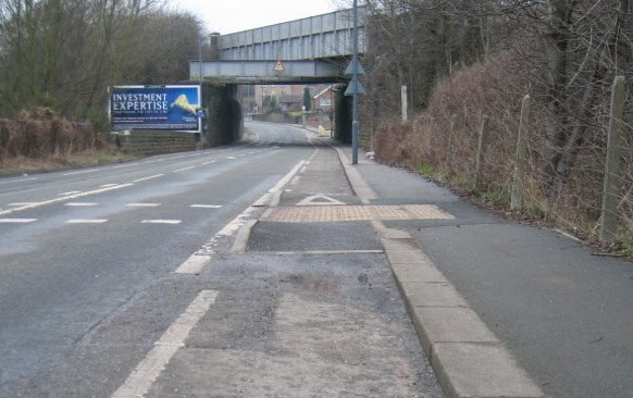 Pavement built-out into cycle lane